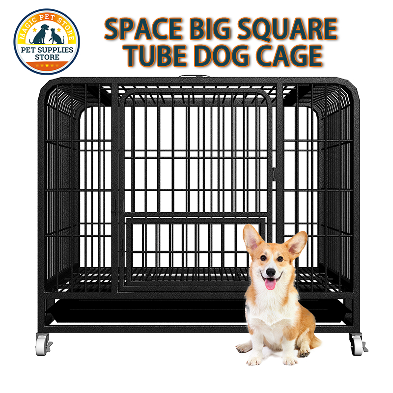 Pet Cage Metal Cage For Dog Cat With Wheels Suitable For Small Medium Big Dog Cage With Poop