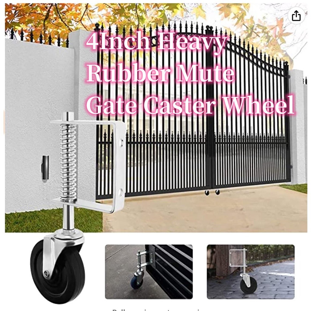 4Inch Heavy Rubber Mute Gate Caster Wheel 100KG Load Capacity Spring