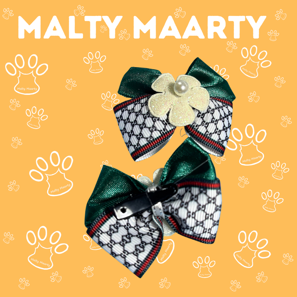 Hair Clip Gucci Dog Bow Bow Tie Collar For Dogs And Leash Set
