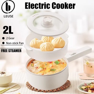 Travel Multi-function Electric Cooker 2 In 1 Mini Cooking Pot Decoct Fry  Pan Machine Mini Hotpot Stainless Steel Meat Skillet