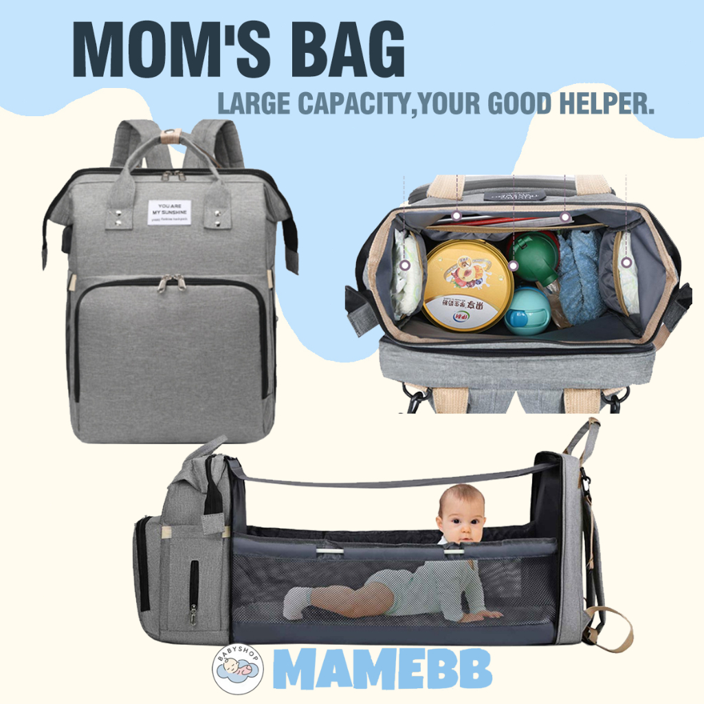 Baby Travel Bag multifunctional Crib ,Mommy Backpack Portable Foldable ...