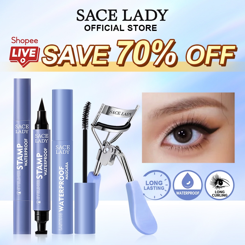 SACE LADY Eye Makeup Set Waterproof Maskara Long Lasting Smudgeproof