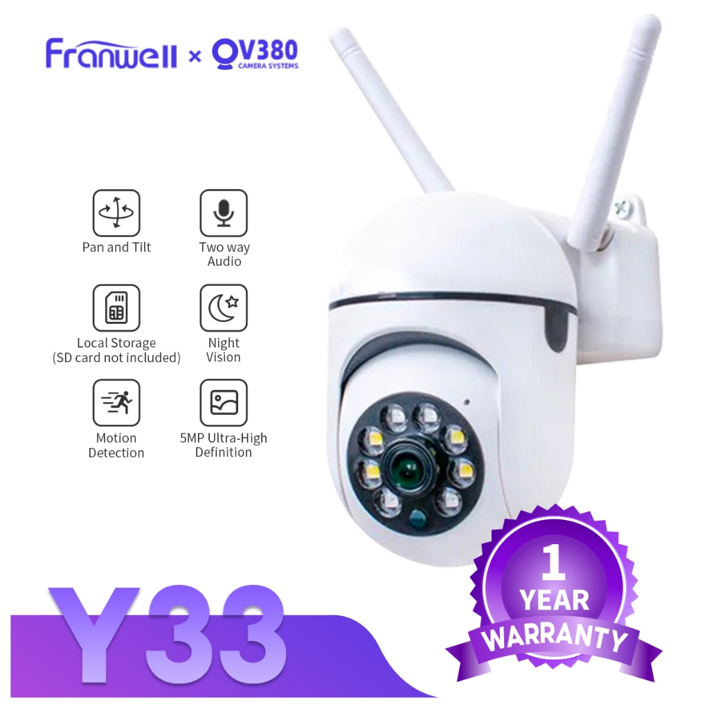 year warranty】V380 Y33 Outdoor Cctv Camera PTZ Human Tracking