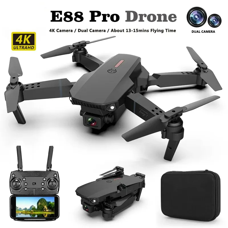 E88 4k Drones Wifi Quadcopter Folding Mini Rc Selfie Drone With Camera