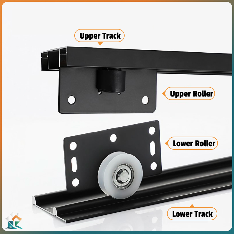 1.5M/1M Wardrobe Cabinet Sliding Door Track Rail And Pulley Caster ...