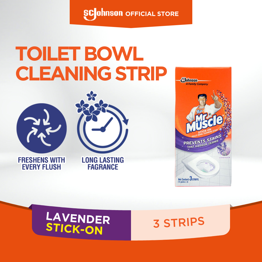 Mr. Muscle StickOn Toilet Bowl Cleaning Strip 3s Lavender Shopee