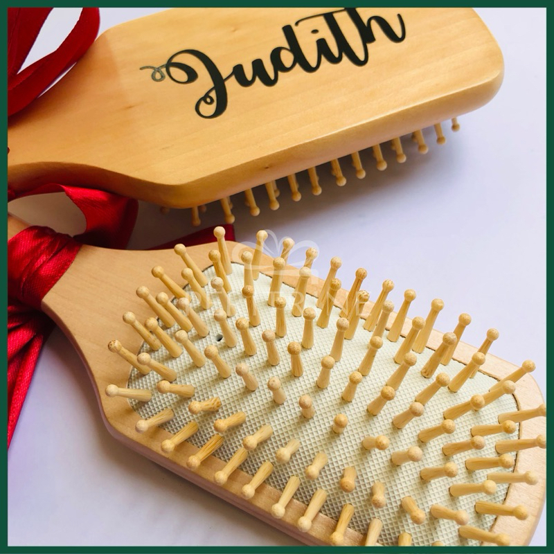 Personalized Wooden Paddle Hair Brush Shopee Philippines