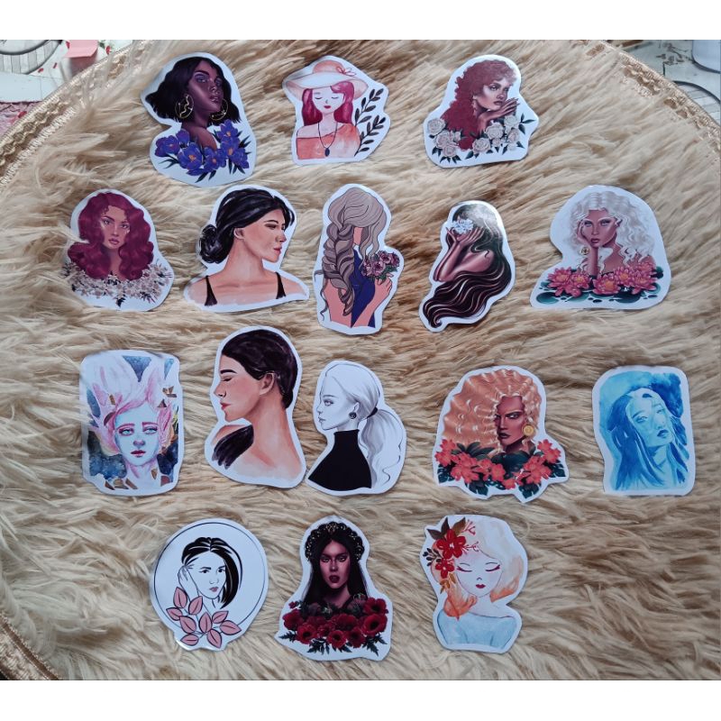 CREATIVECOVE 16 Pcs women 3 inches stickers (manual cut) for journals ...