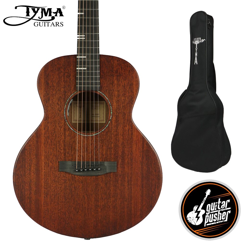 Tyma HM-350ME Solid Mahogany Top Mahogany Mini Jumbo Acoustic-Electric ...