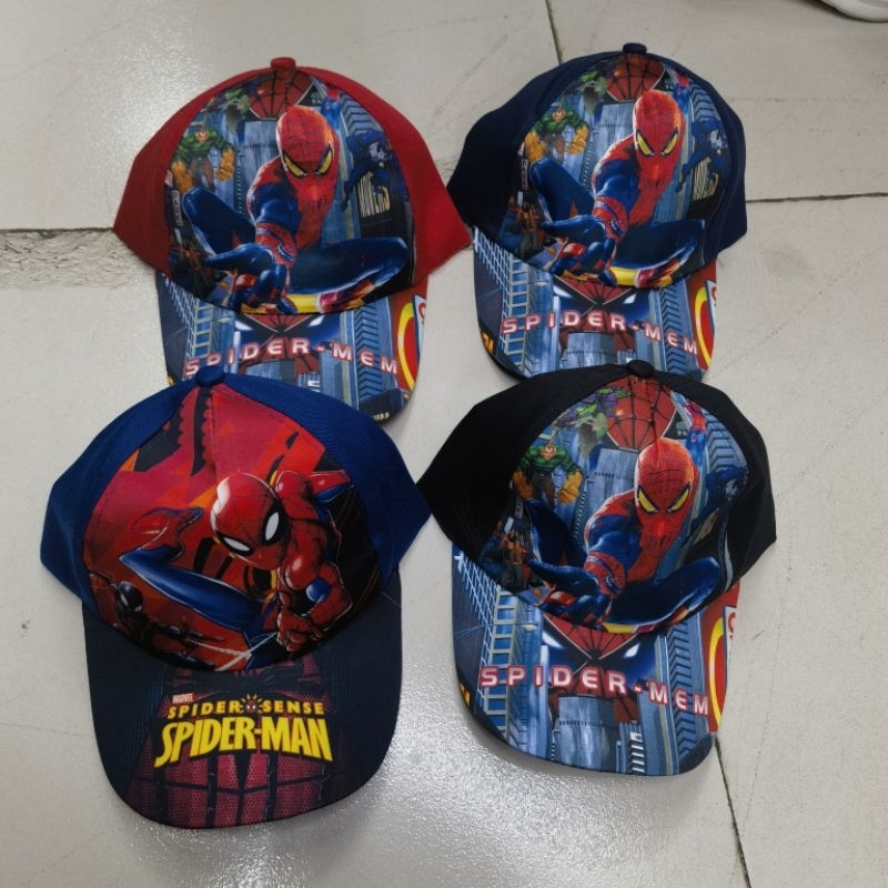 Spiderman Cartoon Character Caps for Kids | Shopee Philippines