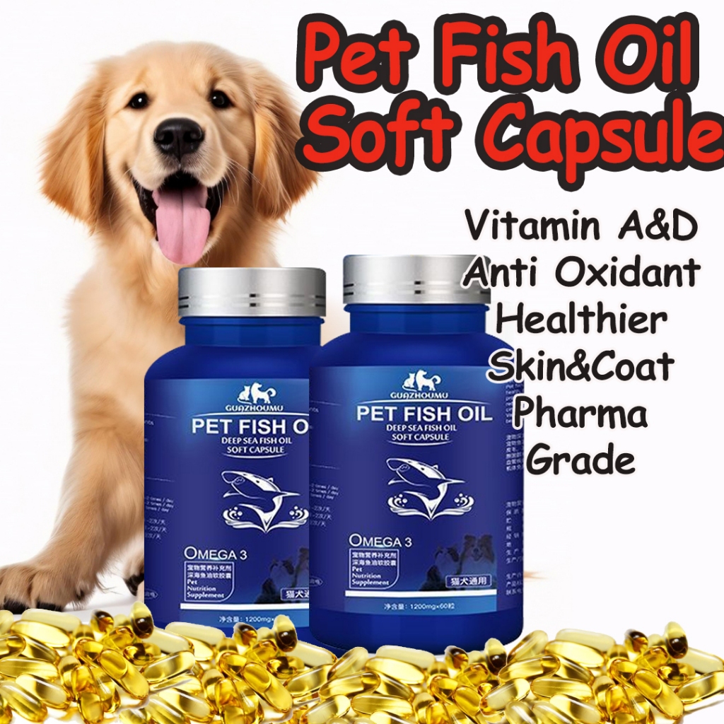 Dog Cat Fish Oil Replenish Omega 3 For Pet Pure Deep Sea Fish Oil Dogs ...