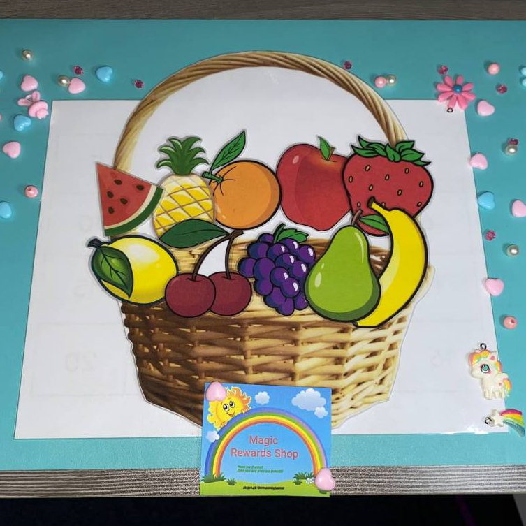 ESL Reward Set - fruits in a basket (MAGNETIC OR VELCRO)