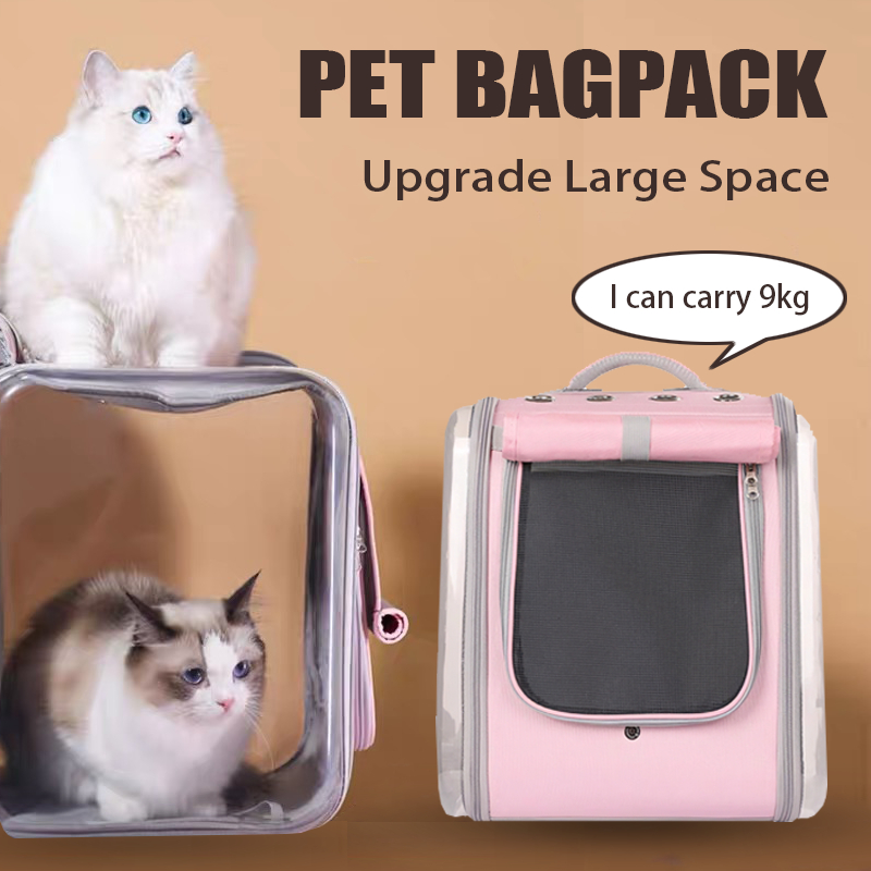 Pet Backpack Cat Bag Outdoor Pet Carrier Bag Portable Travel Backpack With roller blinds Foldable