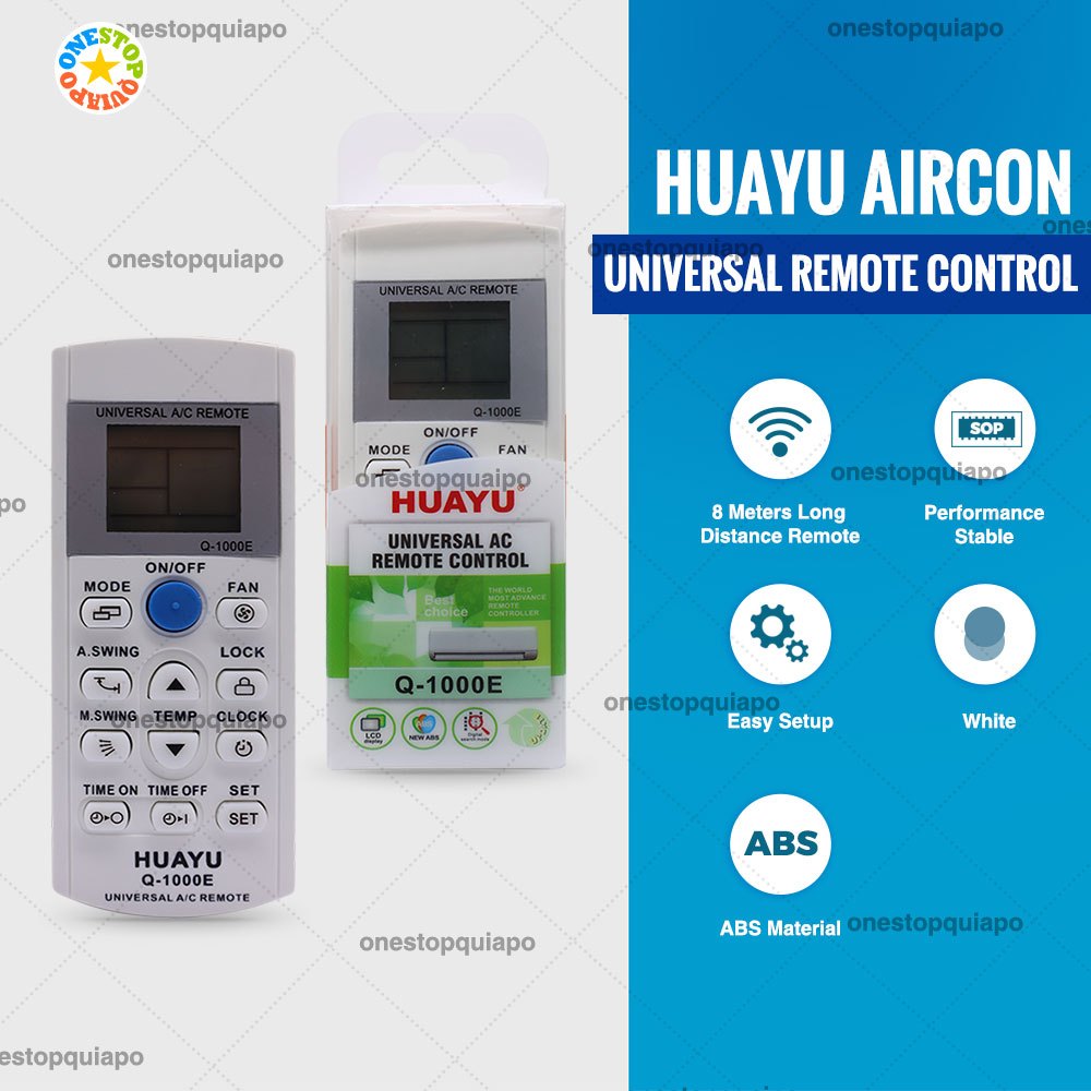 OSQ Huayu Q-1000E Universal AC Remote Control for Split Type Aircon ...
