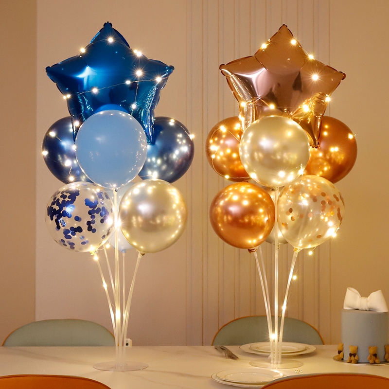 12pcs Star Balloons Stand Holder With Led Light Table Center Decor ...