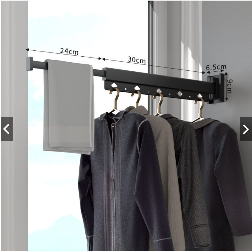 Retractable Clothes Towel Drying Rack Balcony Indoor Folding Wall ...
