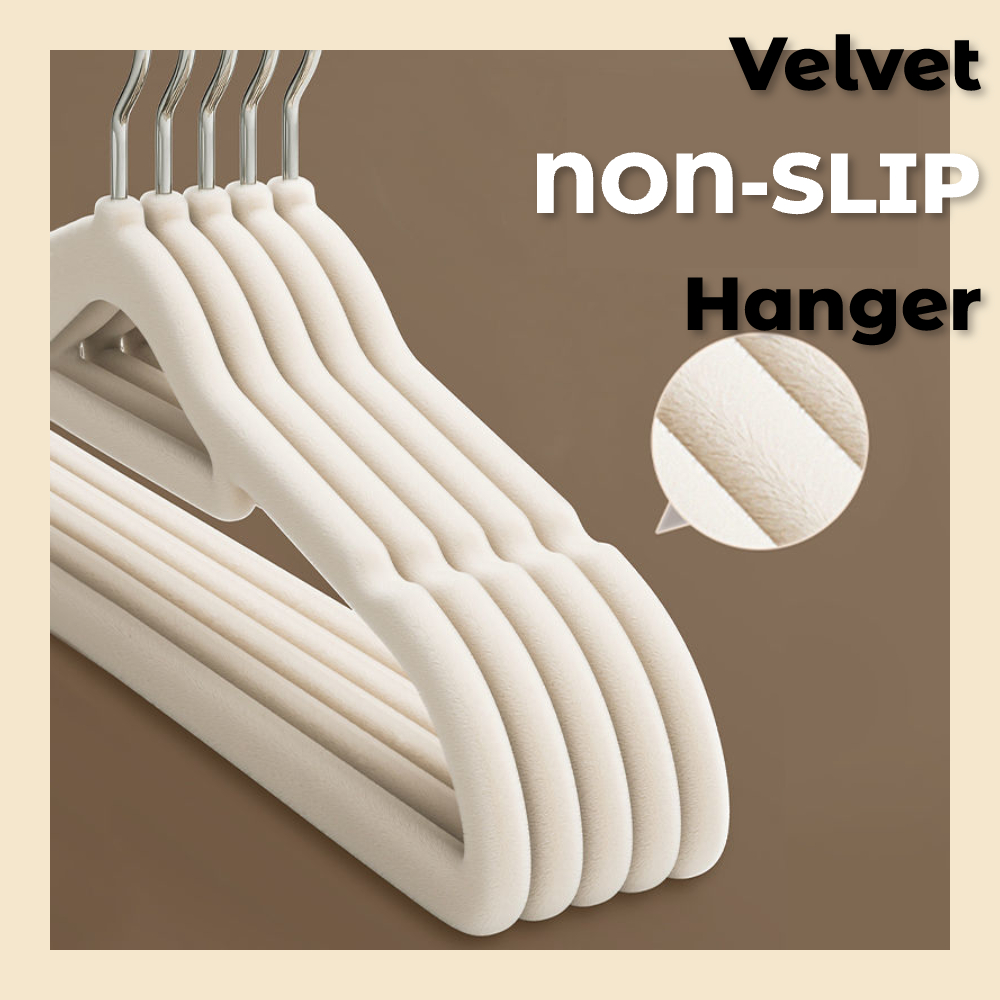 50PCS Nonslip Velvet Hanger Set Premium Durable Flocked Anti