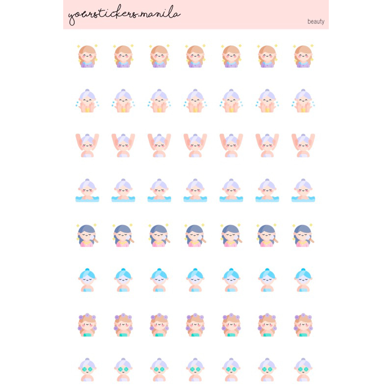 Planner [colored icons] Stickers - Beauty | Shopee Philippines