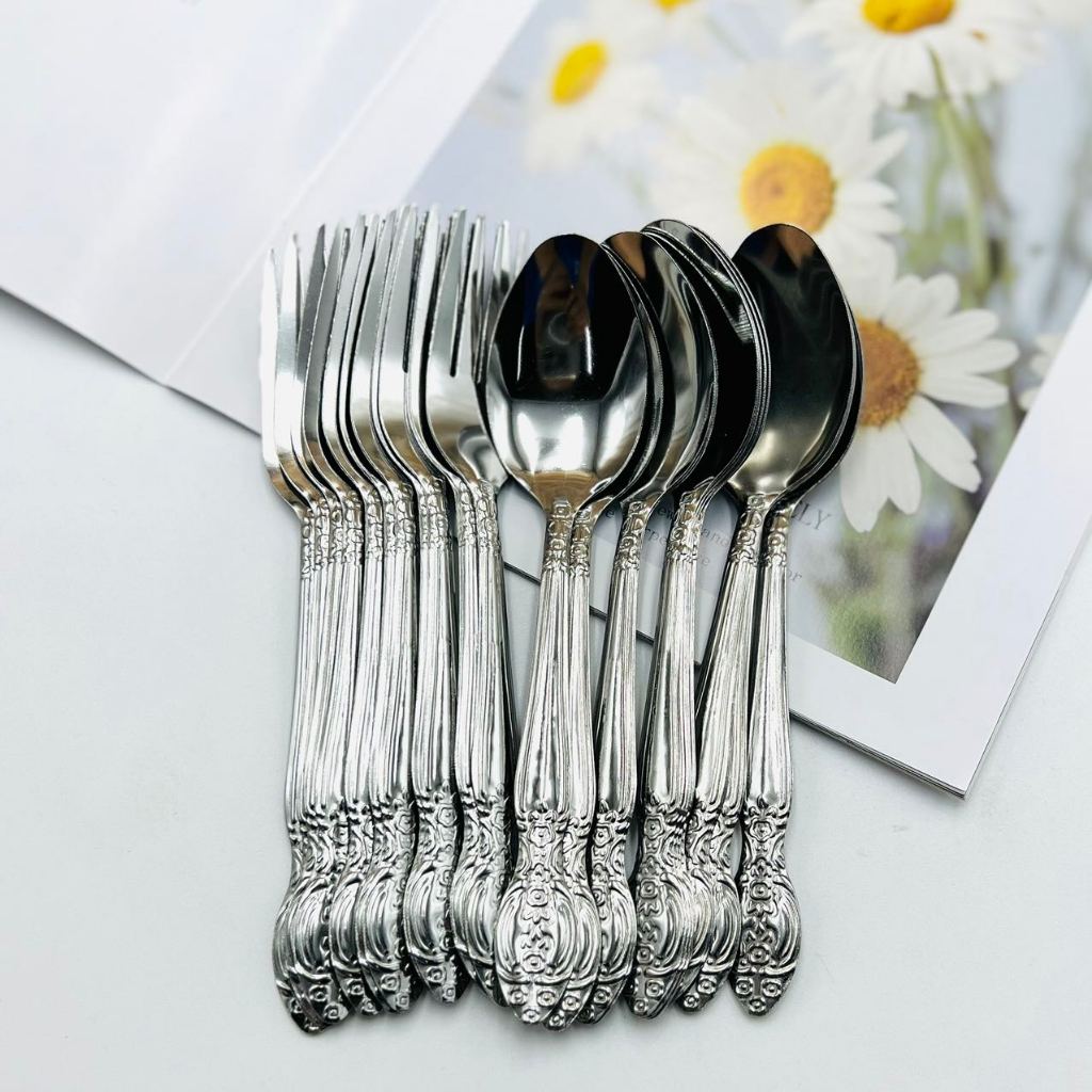 【LX♥SAVER 】2Dozen/ Extra Thick & Shine Long Stainless steel Spoon Fork ...