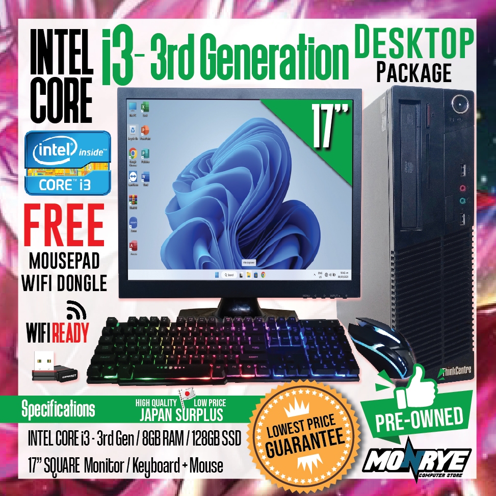 COMPUTER PACKAGE / Intel Core i7 i5 i3 / 16GB 8GB / 512GB 256GB SSD ...