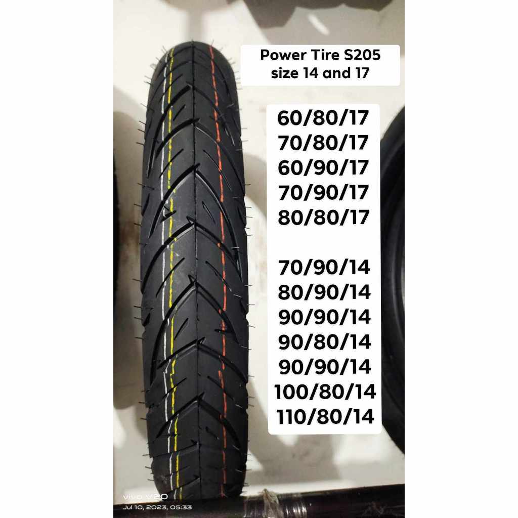 POWER TIRE SIZE 17 AND 14 S205 (PWEDE E TUBETYPE, PWEDE E TUBELESS