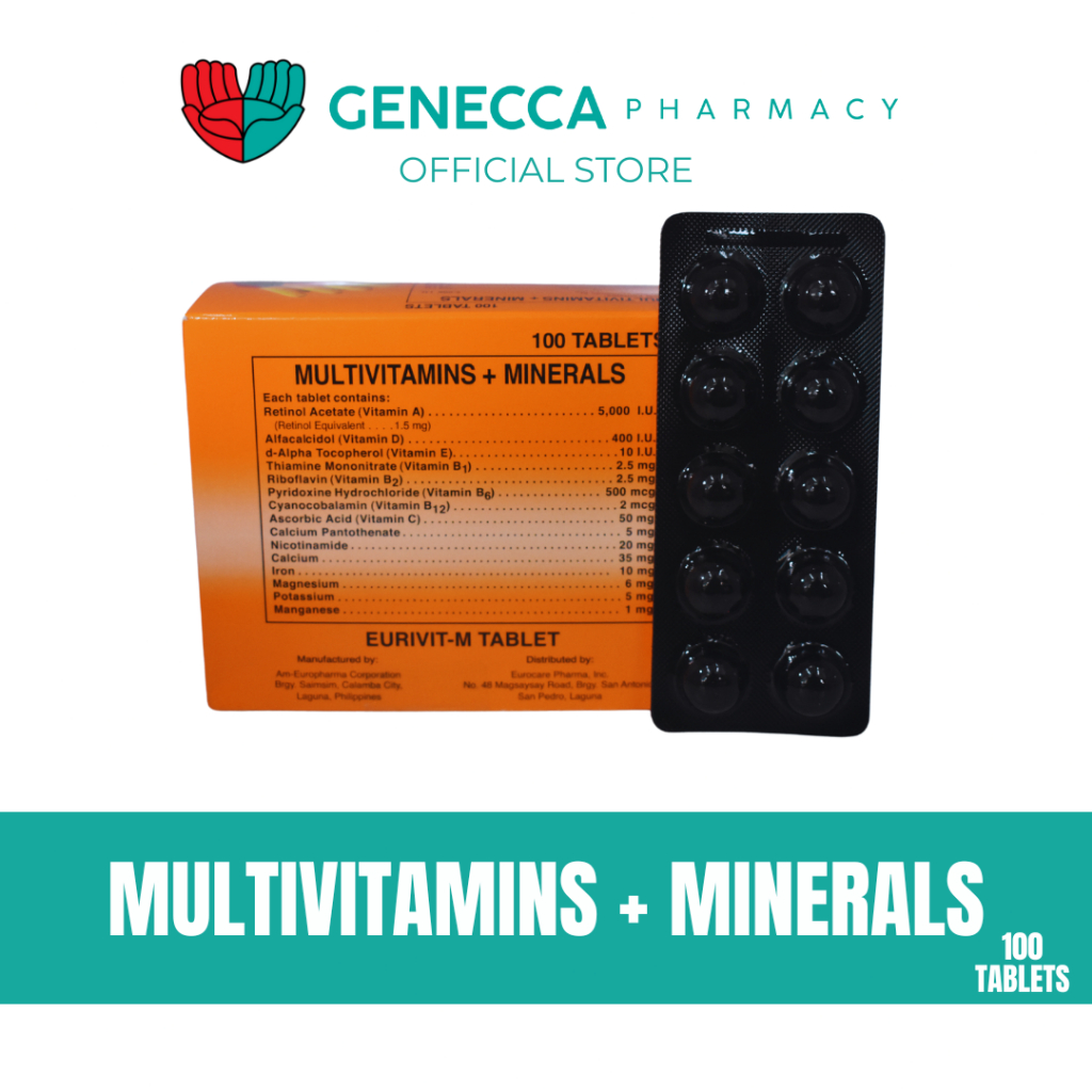 Multivitamins + Minerals EurivitM Tablet Shopee Philippines