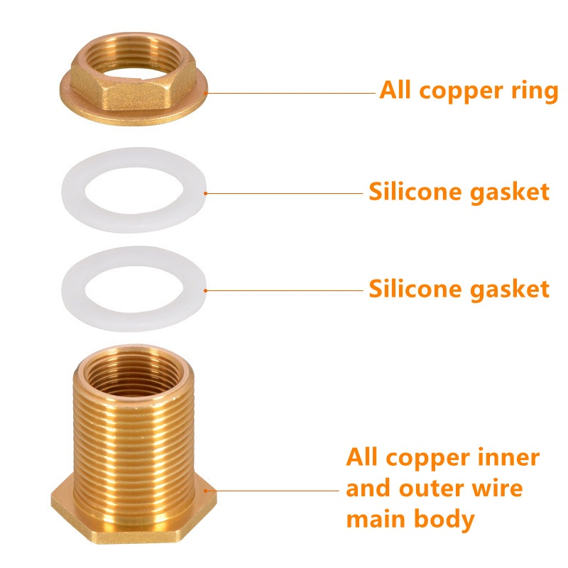 M1/2'' M3/4'' M1'' Adapter Solid Brass Water Tank Connector For Water ...