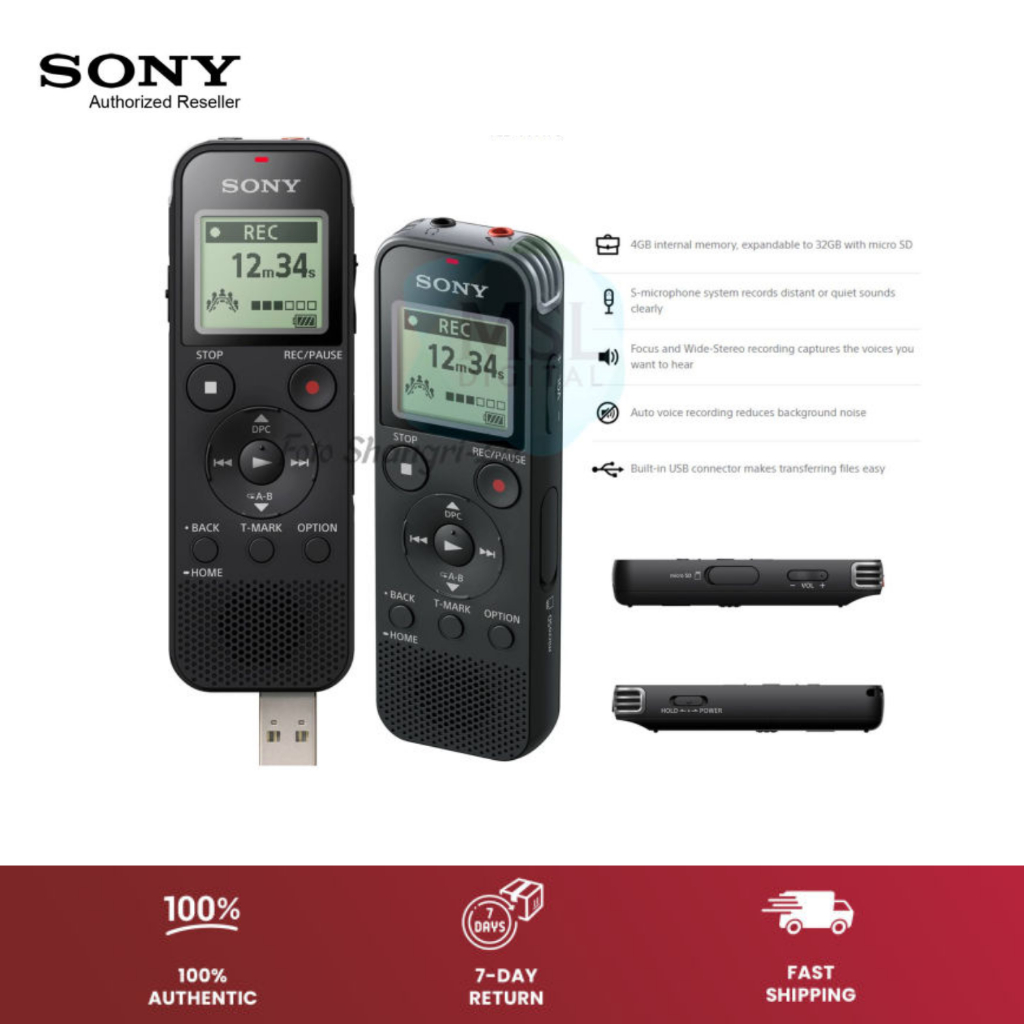 Sony IC Recorder ICDPX470 Stereo Digital Voice Recorder 4GB Shopee