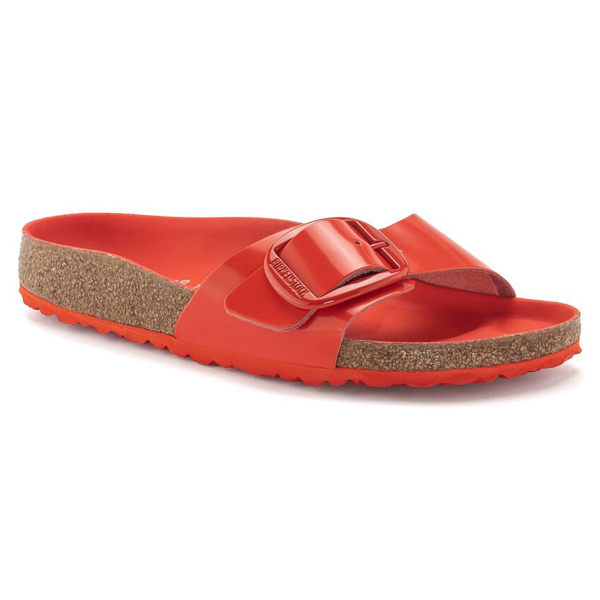 Birkenstock Madrid Big Buckle High Shine Red | Birkenstock Madrid Vegan ...