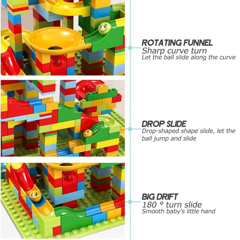 DIY Slide Brick Toys Building Blocks Fun for Kids Boys and Girls 170PCS ...