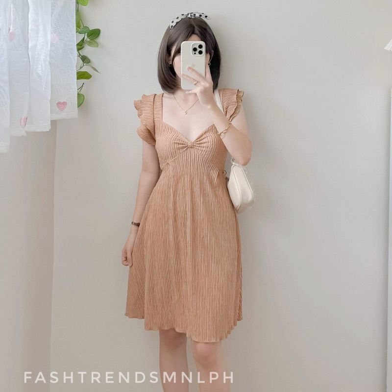 RIBBON RUFFLE PEPLUM DRESS DAILY CASUAL SEXY SKATER DRESS Shopee Philippines