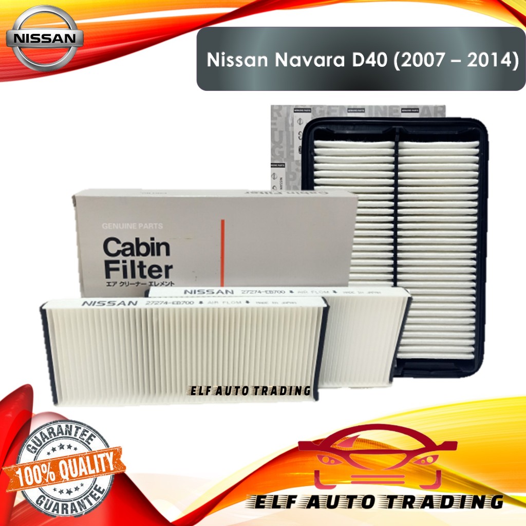 Combo Engine Air Filter and Cabin Filter for Nissan Navara D40 (2007 2014) Shopee Philippines