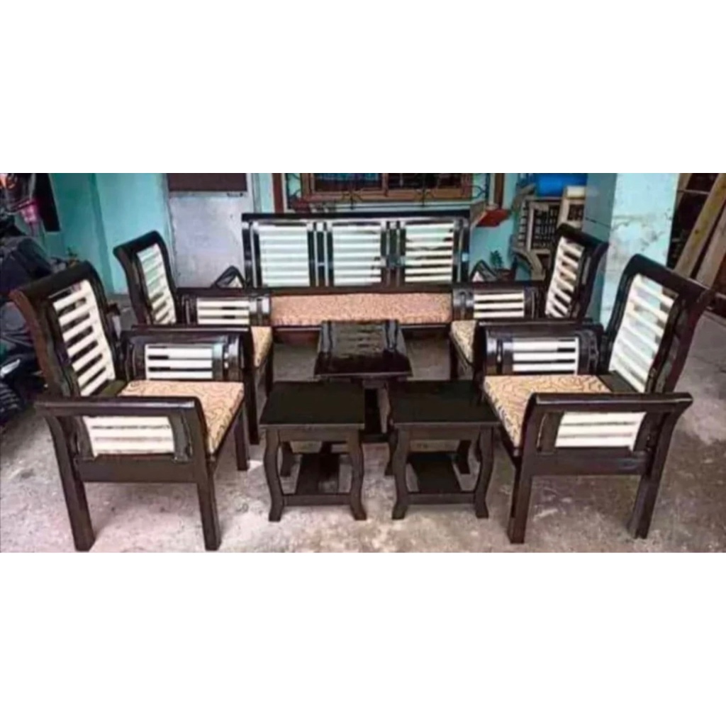 Sala Set Lovel Set (made of pure gmelina wood, with free top glass) Shopee Philippines