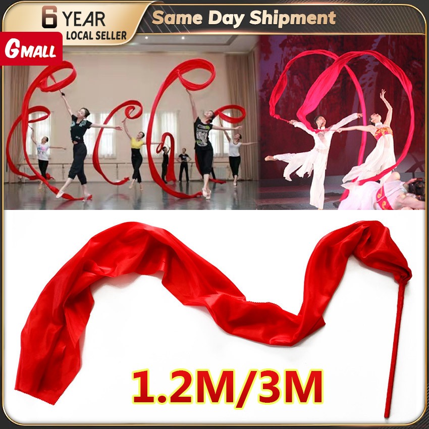 【fast Delivery】 1 2m 3m Colorful Gym Ribbons Dance Ribbon Rhythmic Art Gymnastics Ballet