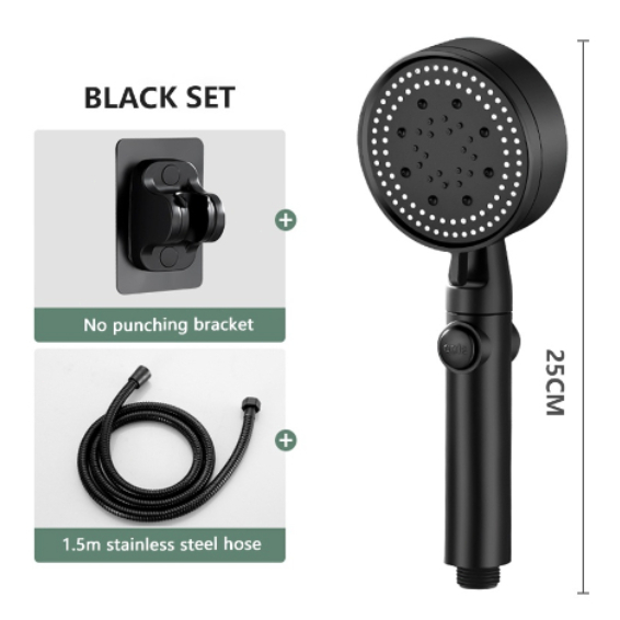 showerhead set | black shower head with hanger and shower flexible hose ...