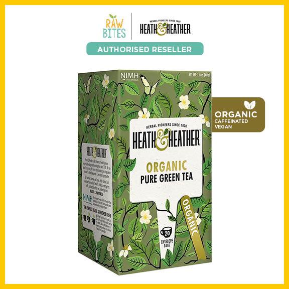 Heath & Heather Organic Pure Green Tea 40g/20bags (Caffeinated, Gluten ...