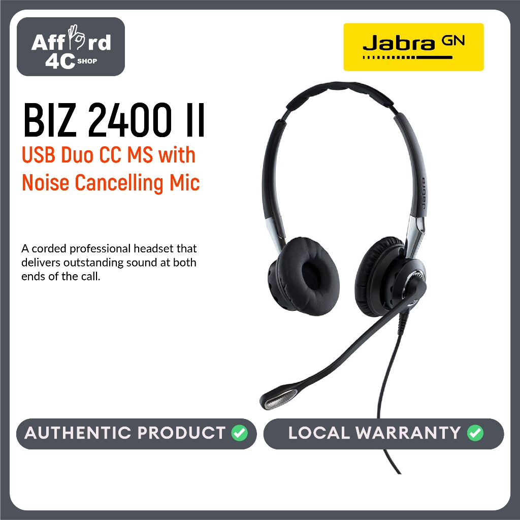 Jabra 2400 store II USB DUO CC Wired Call Headset with Noise Cancelling