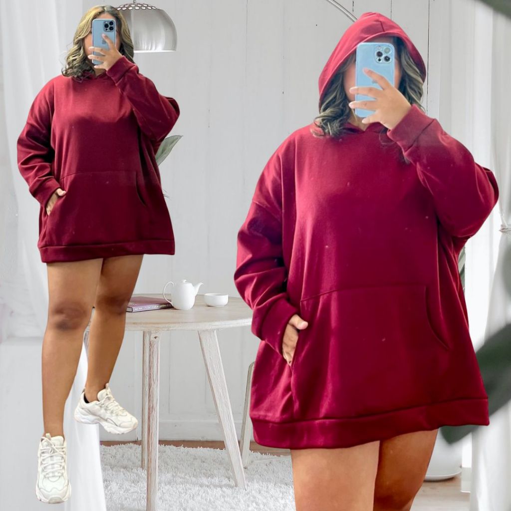 OVERSIZE HOODIE JACKET DRESS BY LUCY | Shopee Philippines