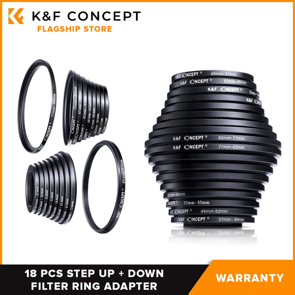 K&F Concept PH Official 18pcs Camera Lens Filter Ring Adapter Metal ...