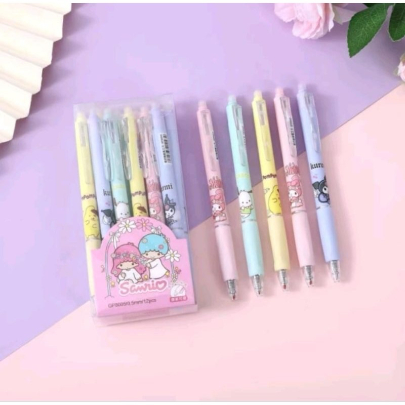 12pcs Sanrio Kuromi Ballpen with Eraser/Erasable Pen/Gel Pen School ...