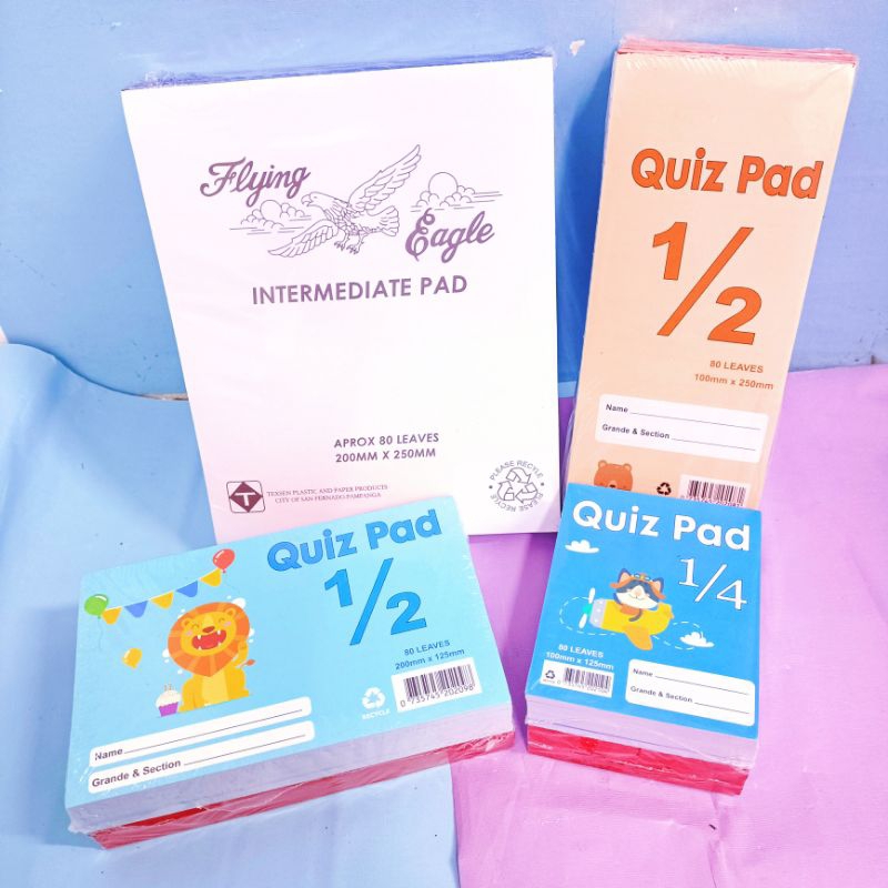 10pads,Intermediate Pad paper, 1/2 Crosswise& Lengthwise 1/4 Cut Size ...