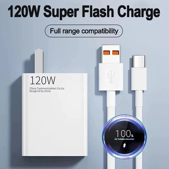 120W USB CHARGER fast charging power adapter 6a typec cable | Shopee ...