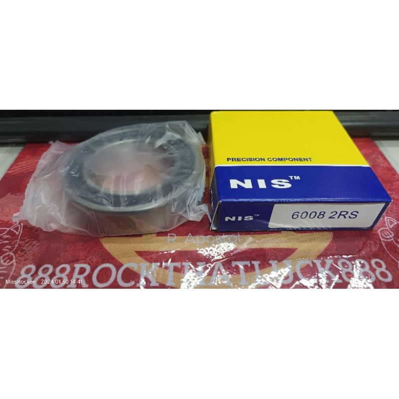 6008 2RS (40X68X15) NIS BRAND DOUBLE SIDED RUBBER SEALED BALL BEARING ...