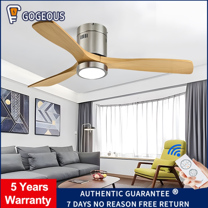 Gogeous Nordic Ceiling Fan with Light and Remote Control for Living ...