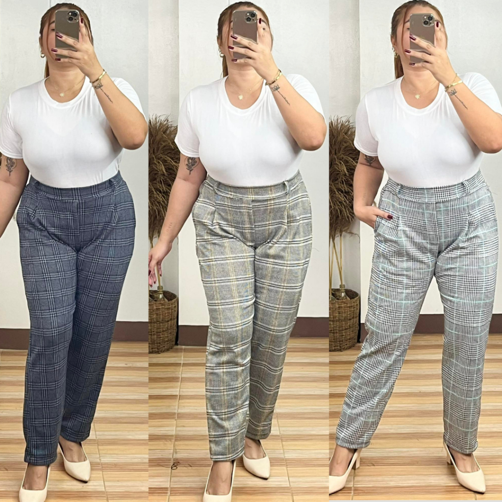 raileystore -PLUS SIZE SEMI STRAIGHT BELT PANTS | Waist 32