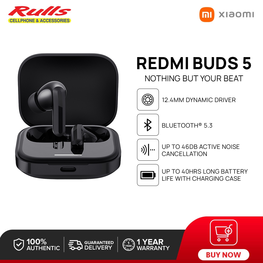 Xiaomi Redmi Buds 5 | 12.4mm Dynamic Driver | Up to 46dB Active Noise  Cancellation | 480mAh Battery | Shopee Philippines