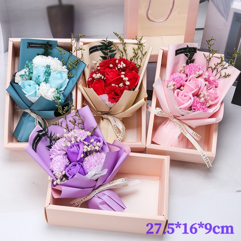 Valentine's Day gift soap rose flower head gift box bouquet wedding ...