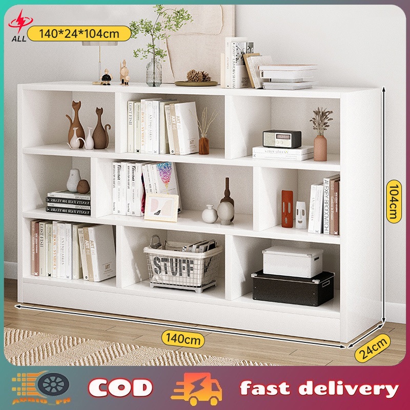 [COD]120/140CM with back panel Wooden book shelf for kids living room