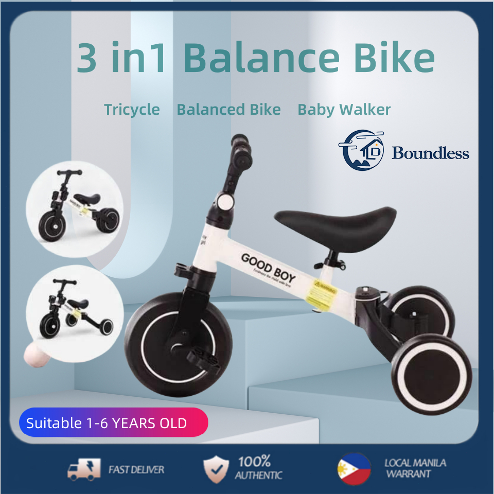 Gift For Kids Balance Bike Tricycle 3 In 1 MultiFunctio Balance