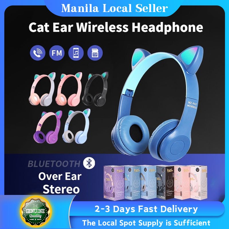 Wireless Bluetooth Headphone P47M Adjustable Cat Ear Bluetooth